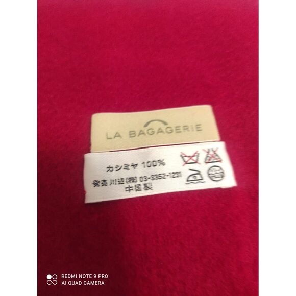 La Bagagerie 100% Cashmere Red Fringe Scarf Luxurious Soft Made in Japan/China - Picture 10 of 11